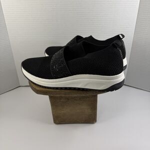 Anne Klein Bask Fashion Black AK BASK Jeweled Fashion Sneakers Size 9.5 M